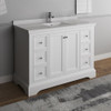 Fresca Windsor 48" Matte White Traditional Bathroom Cabinet W/ Top & Sink - FCB2448WHM-CWH-U