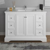 Fresca Windsor 48" Matte White Traditional Bathroom Cabinet W/ Top & Sink - FCB2448WHM-CWH-U