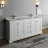 Fresca Windsor 72" Matte White Traditional Double Sink Bathroom Cabinet W/ Top & Sinks - FCB2472WHM-CWH-U