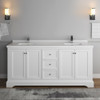 Fresca Windsor 72" Matte White Traditional Double Sink Bathroom Cabinet W/ Top & Sinks - FCB2472WHM-CWH-U