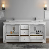 Fresca Windsor 72" Matte White Traditional Double Sink Bathroom Cabinet W/ Top & Sinks - FCB2472WHM-CWH-U