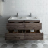 Fresca Formosa 48" Wall Hung Double Sink Modern Bathroom Cabinet W/ Top & Sinks - FCB31-2424ACA-CWH-U
