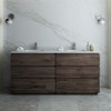 Fresca Formosa 72" Floor Standing Double Sink Modern Bathroom Cabinet W/ Top & Sinks - FCB31-3636ACA-FC-CWH-U