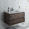 Fresca Formosa 36" Wall Hung Modern Bathroom Cabinet W/ Top & Sink - FCB3136ACA-CWH-U