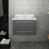 Fresca Lucera 24" Gray Wall Hung Modern Bathroom Cabinet W/ Top & Undermount Sink - FCB6124GR-UNS-CWH-U