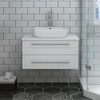 Fresca Lucera 30" White Wall Hung Modern Bathroom Cabinet W/ Top & Vessel Sink - FCB6130WH-VSL-CWH-V
