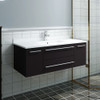 Fresca Lucera 42" Espresso Wall Hung Modern Bathroom Cabinet W/ Top & Undermount Sink - FCB6142ES-UNS-CWH-U