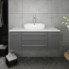 Fresca Lucera 42" Gray Wall Hung Modern Bathroom Cabinet W/ Top & Vessel Sink - FCB6142GR-VSL-CWH-V
