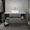 Fresca Lucera 48" Gray Wall Hung Modern Bathroom Cabinet W/ Top & Vessel Sink - FCB6148GR-VSL-CWH-V