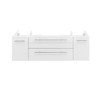 Fresca Lucera 48" White Wall Hung Double Vessel Sink Modern Bathroom Cabinet - FCB6148WH-VSL-D
