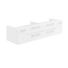 Fresca Lucera 60" White Wall Hung Double Undermount Sink Modern Bathroom Cabinet - FCB6160WH-UNS-D
