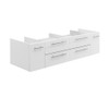 Fresca Lucera 60" White Wall Hung Double Vessel Sink Modern Bathroom Cabinet - FCB6160WH-VSL-D