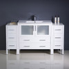 Fresca Torino 60" White Modern Bathroom Cabinets W/ Integrated Sink - FCB62-123612WH-I
