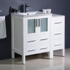 Fresca Torino 36" White Modern Bathroom Cabinets W/ Integrated Sink - FCB62-2412WH-I