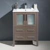 Fresca Torino 24" Gray Oak Modern Bathroom Cabinet W/ Integrated Sink - FCB6224GO-I