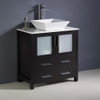 Fresca Torino 30" Espresso Modern Bathroom Cabinet W/ Top & Vessel Sink - FCB6230ES-CWH-V