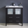 Fresca Torino 30" Espresso Modern Bathroom Cabinet W/ Integrated Sink - FCB6230ES-I