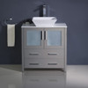 Fresca Torino 30" Gray Modern Bathroom Cabinet W/ Top & Vessel Sink - FCB6230GR-CWH-V