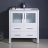Fresca Torino 30" White Modern Bathroom Cabinet W/ Integrated Sink - FCB6230WH-I