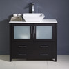 Fresca Torino 36" Espresso Modern Bathroom Cabinet W/ Vessel Sink - FCB6236ES-CWH-V