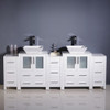 Fresca Torino 84" White Modern Double Sink Bathroom Cabinets W/ Tops & Vessel Sinks - FCB62-72WH-CWH-V