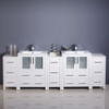 Fresca Torino 84" White Modern Double Sink Bathroom Cabinets W/ Integrated Sinks - FCB62-72WH-I
