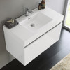 Fresca Mezzo 36" White Wall Hung Modern Bathroom Cabinet W/ Integrated Sink - FCB8008WH-I