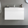 Fresca Mezzo 36" White Wall Hung Modern Bathroom Cabinet W/ Integrated Sink - FCB8008WH-I
