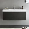 Fresca Mezzo 48" Black Wall Hung Modern Bathroom Cabinet W/ Integrated Sink - FCB8011BW-I