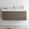 Fresca Mezzo 48" Gray Oak Wall Hung Modern Bathroom Cabinet W/ Integrated Sink - FCB8011GO-I