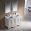 Fresca Oxford 48" Antique White Traditional Double Sink Bathroom Vanity - FVN20-2424AW