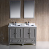 Fresca Oxford 48" Gray Traditional Double Sink Bathroom Vanity - FVN20-2424GR