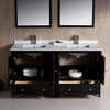 Fresca Oxford 60" Espresso Traditional Double Sink Bathroom Vanity - FVN20-3030ES