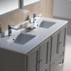 Fresca Oxford 60" Gray Traditional Double Sink Bathroom Vanity - FVN20-3030GR