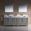 Fresca Oxford 84" Gray Traditional Double Sink Bathroom Vanity - FVN20-361236GR