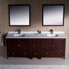 Fresca Oxford 84" Mahogany Traditional Double Sink Bathroom Vanity - FVN20-361236MH