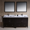 Fresca Oxford 72" Espresso Traditional Double Sink Bathroom Vanity - FVN20-3636ES