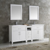 Fresca Cambridge 72" White Double Sink Traditional Bathroom Vanity W/ Mirrors - FVN21-301230WH