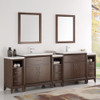 Fresca Cambridge 96" Antique Coffee Double Sink Traditional Bathroom Vanity W/ Mirrors - FVN21-96AC