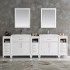 Fresca Cambridge 96" White Double Sink Traditional Bathroom Vanity W/ Mirrors - FVN21-96WH