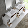 Fresca Cambridge 96" White Double Sink Traditional Bathroom Vanity W/ Mirrors - FVN21-96WH