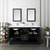 Fresca Manchester 60" Black Traditional Double Sink Bathroom Vanity W/ Mirrors - FVN2360BL-D