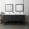 Fresca Manchester 72" Black Traditional Double Sink Bathroom Vanity W/ Mirrors - FVN2372BL-D
