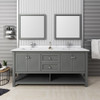 Fresca Manchester Regal 72" Gray Wood Veneer Traditional Double Sink Bathroom Vanity W/ Mirrors - FVN2372VG-D