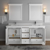 Fresca Windsor 72" Matte White Traditional Double Sink Bathroom Vanity W/ Mirrors - FVN2472WHM