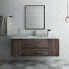 Fresca Formosa 54" Wall Hung Modern Bathroom Vanity W/ Mirror - FVN31-123012ACA