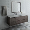 Fresca Formosa 60" Wall Hung Single Sink Modern Bathroom Vanity W/ Mirror - FVN31-123612ACA