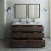 Fresca Formosa 60" Floor Standing Double Sink Modern Bathroom Vanity W/ Mirrors - FVN31-3030ACA-FC