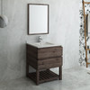 Fresca Formosa 30" Floor Standing Modern Bathroom Vanity W/ Open Bottom & Mirror - FVN3130ACA-FS