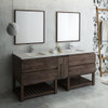 Fresca Formosa 84" Floor Standing Double Sink Modern Bathroom Vanity W/ Open Bottom & Mirrors - FVN31-361236ACA-FS